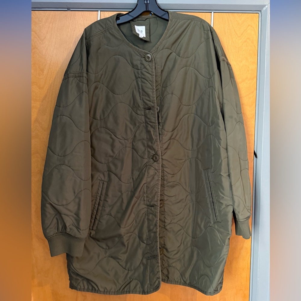 GAP Olive Women's Quilted Coat